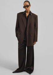 Linnea Oversized Wool Blazer Brown - Women