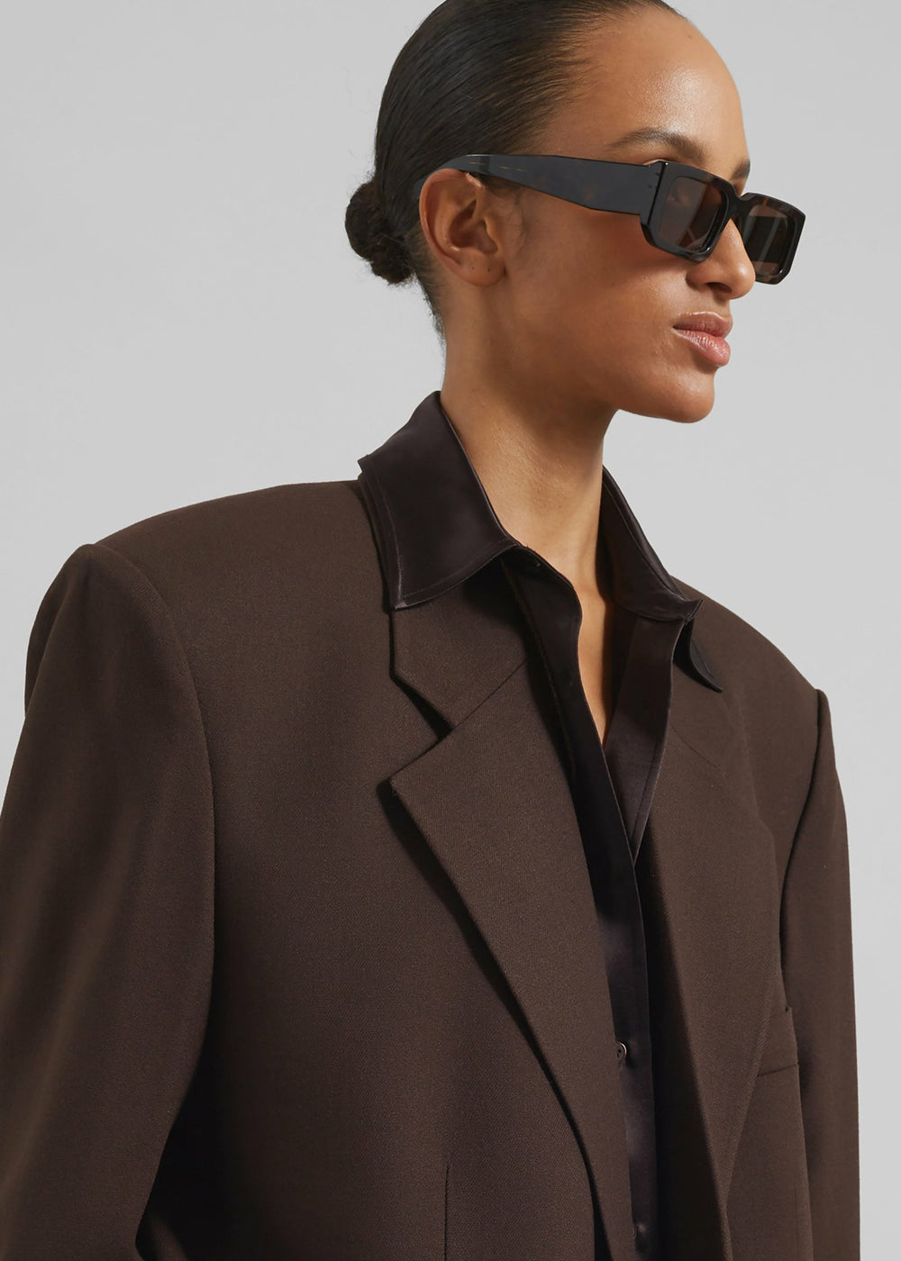 Linnea Oversized Wool Blazer Brown - Women
