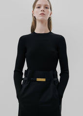 Bevza Belt With Spikelet Buckle Black/Gold - Women