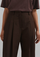 Gelso Pleated Twill Trousers Brown - Women