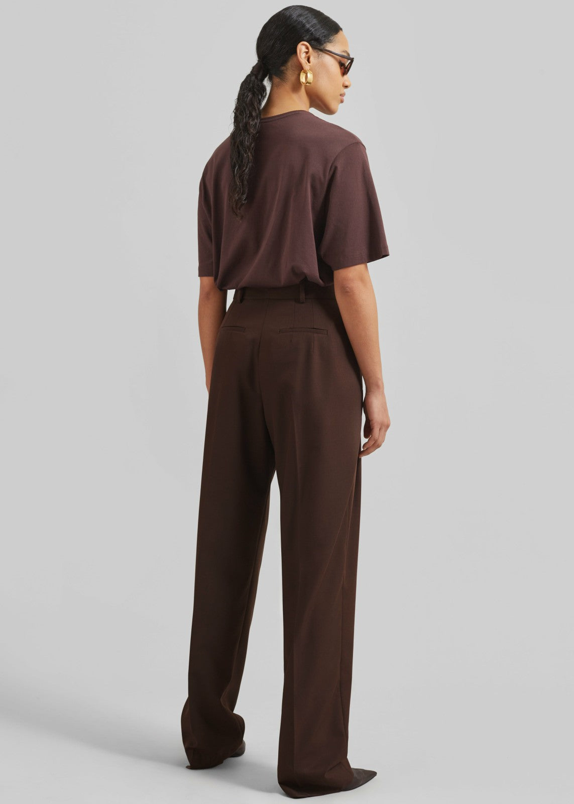 Gelso Pleated Twill Trousers Brown - Women