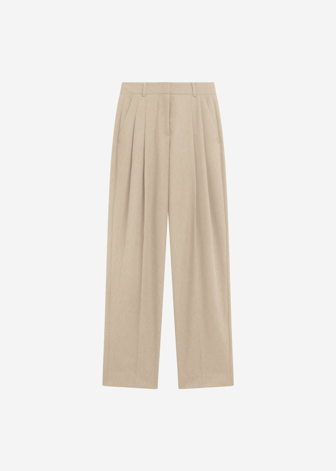 Gelso Pleated Twill Trousers Beige - Women