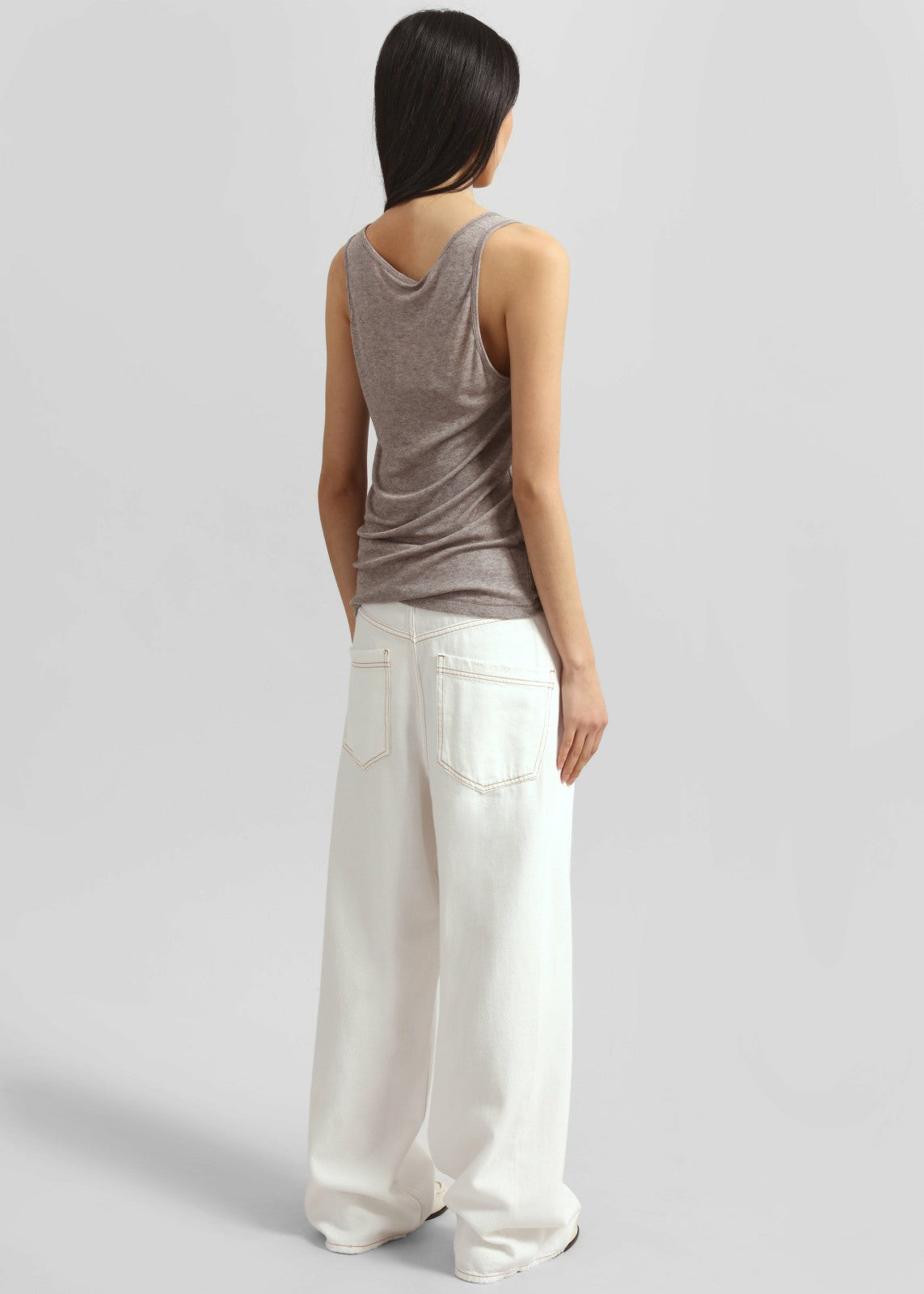 Darkpark Ines Fold Over Denim Washed White - Women