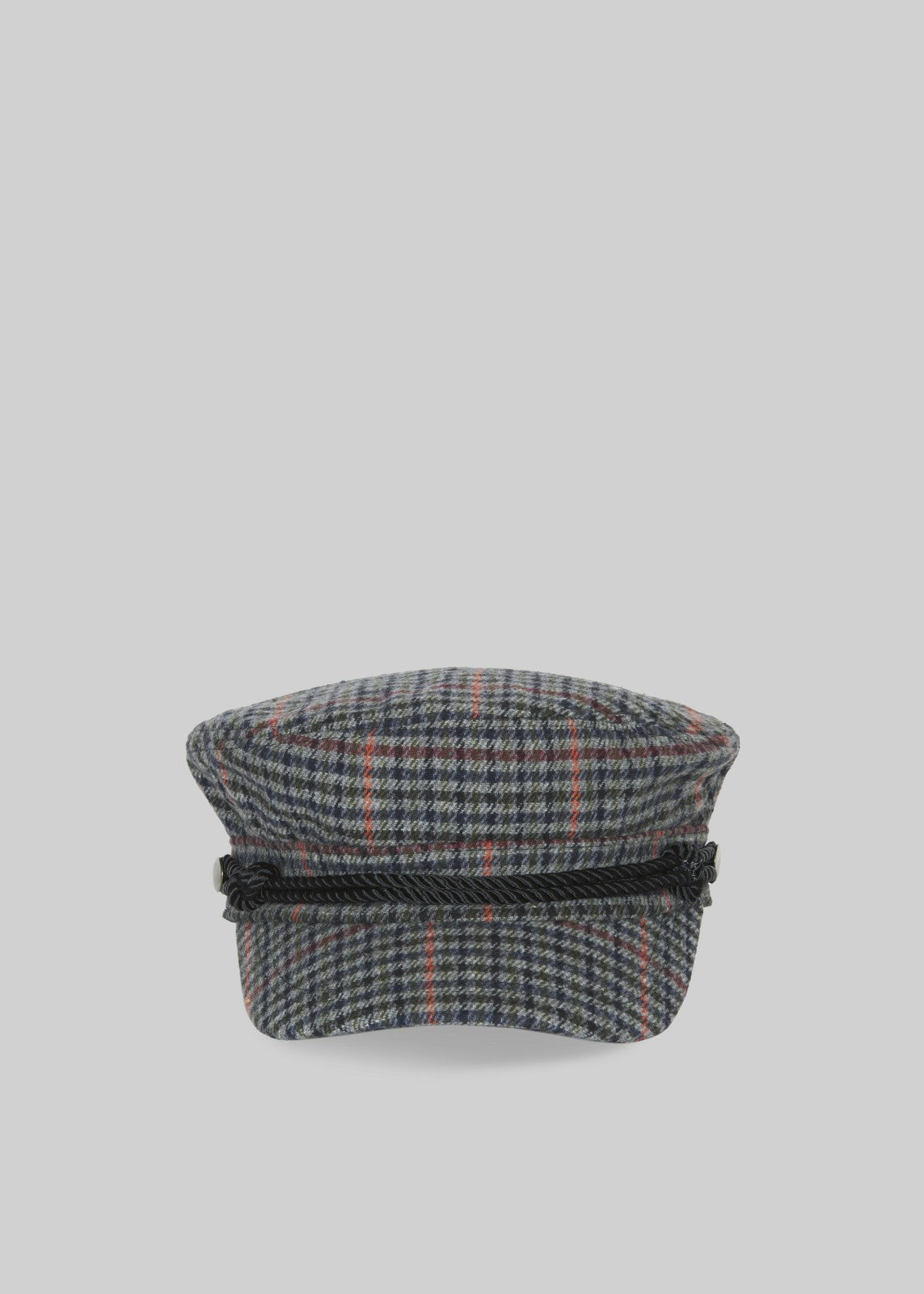 Chesney Plaid Baker Boy Cap Grey - Women
