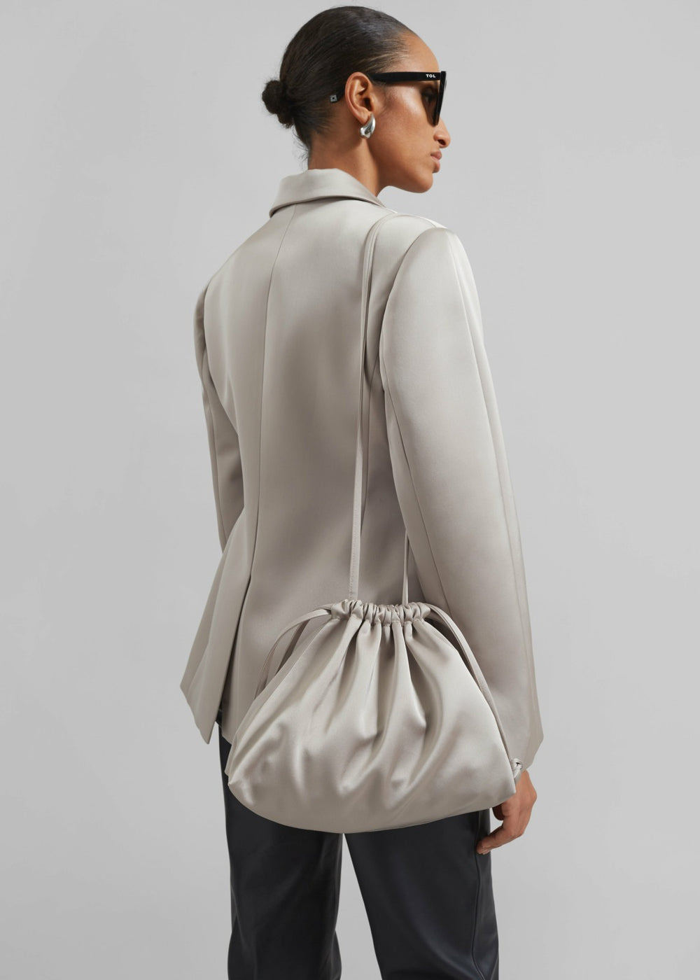 Velora Satin Pouch Light Taupe - Women