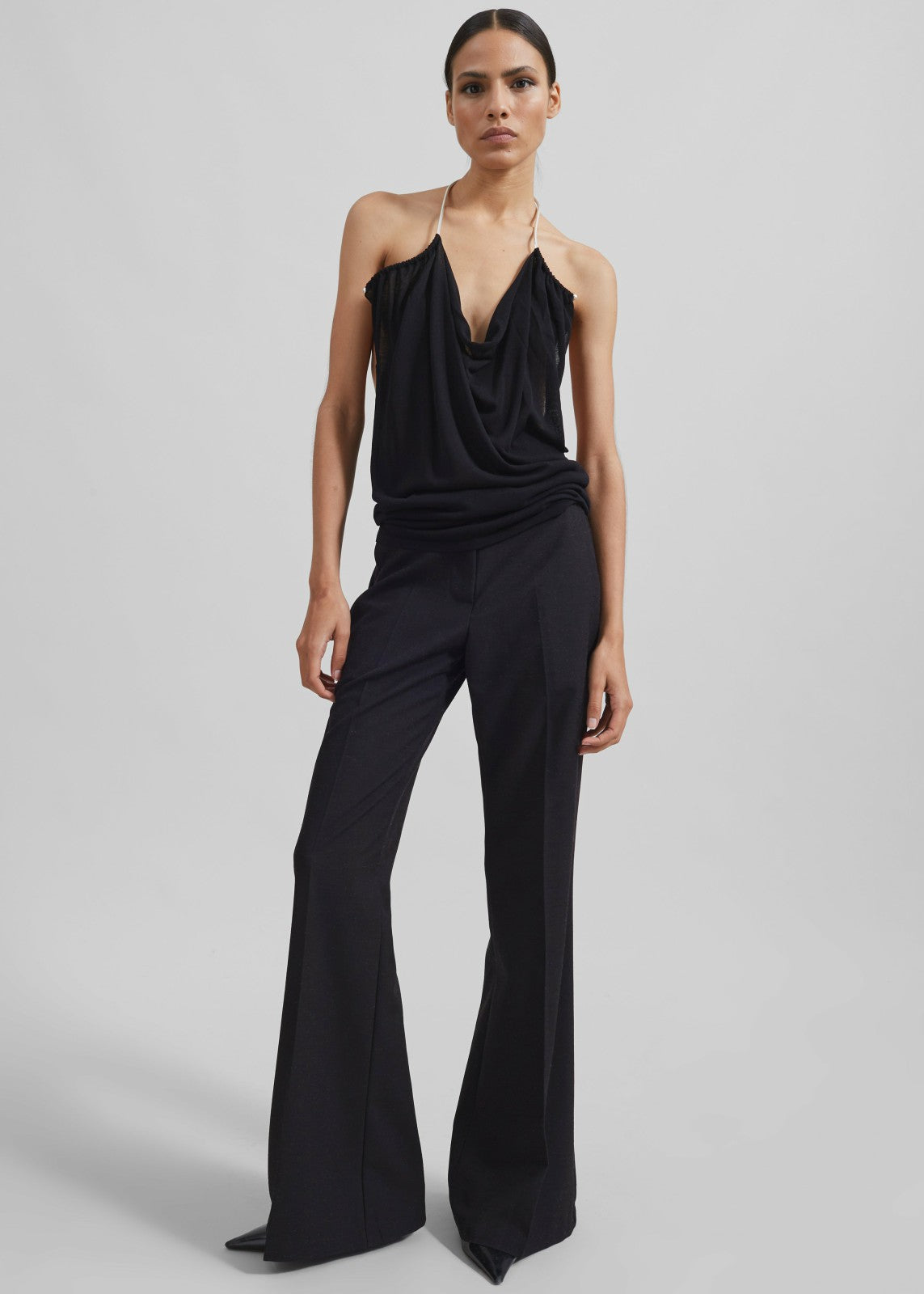 Maisie Bootcut Twill Pants Black - Women