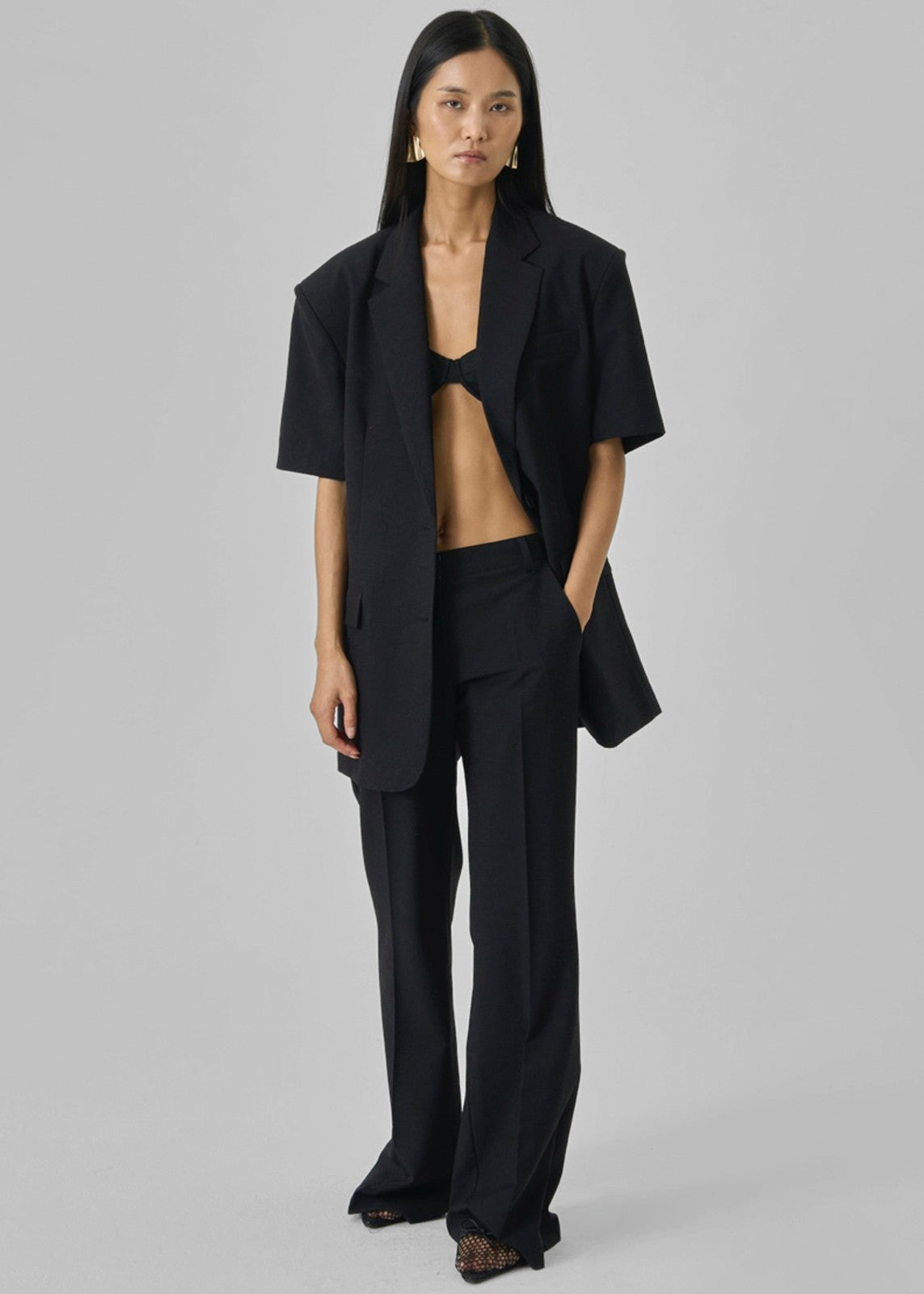 Maisie Bootcut Twill Pants Black - Women