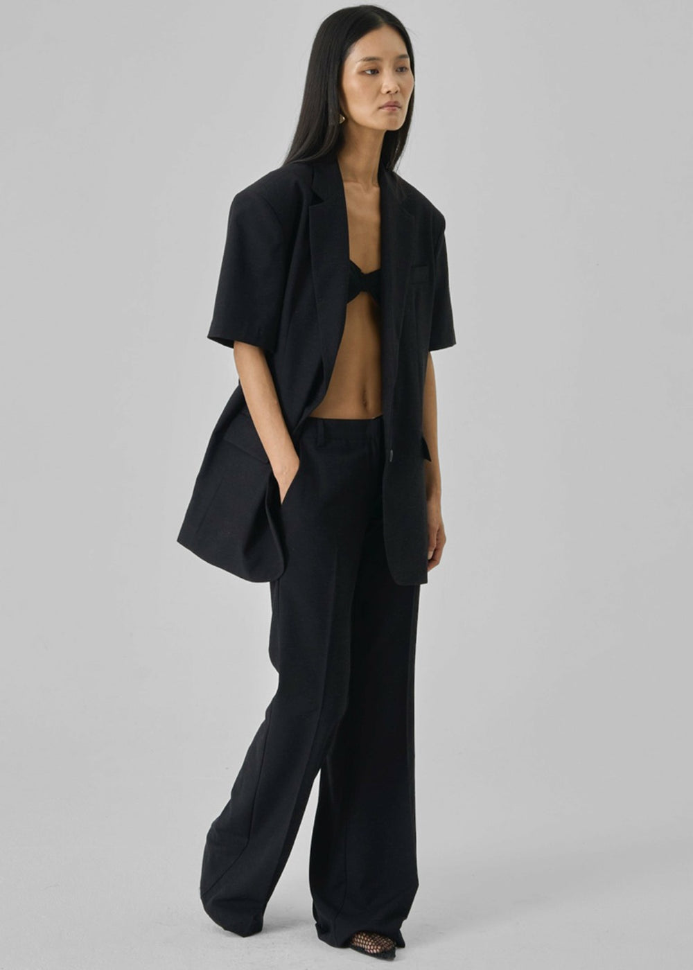 Maisie Bootcut Twill Pants Black - Women