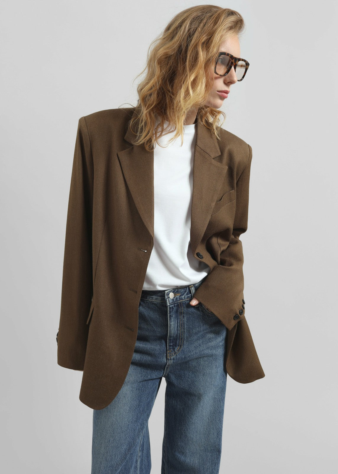 Halser Oversized Blazer Brown - Women