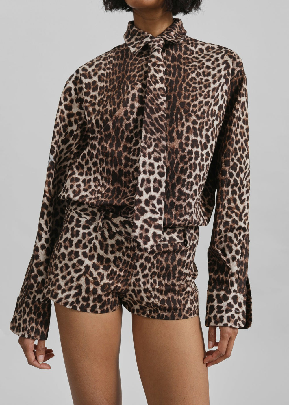 Lene Leopard Print Tie Brown - Women