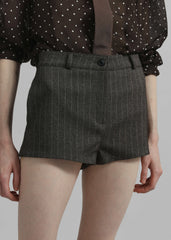 Tenby Striped Hot Pants Brown Melange - Women