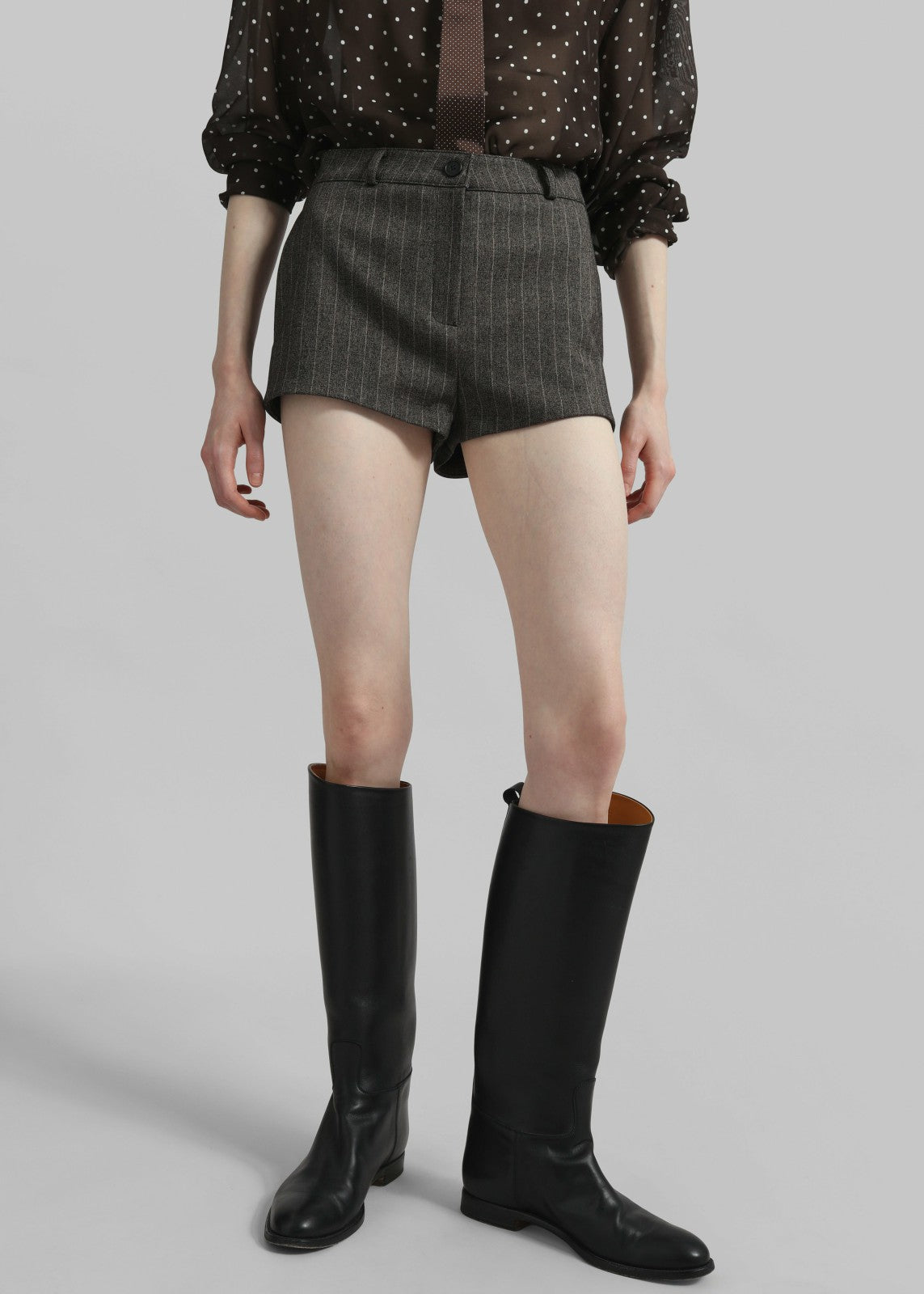 Tenby Striped Hot Pants Brown Melange - Women