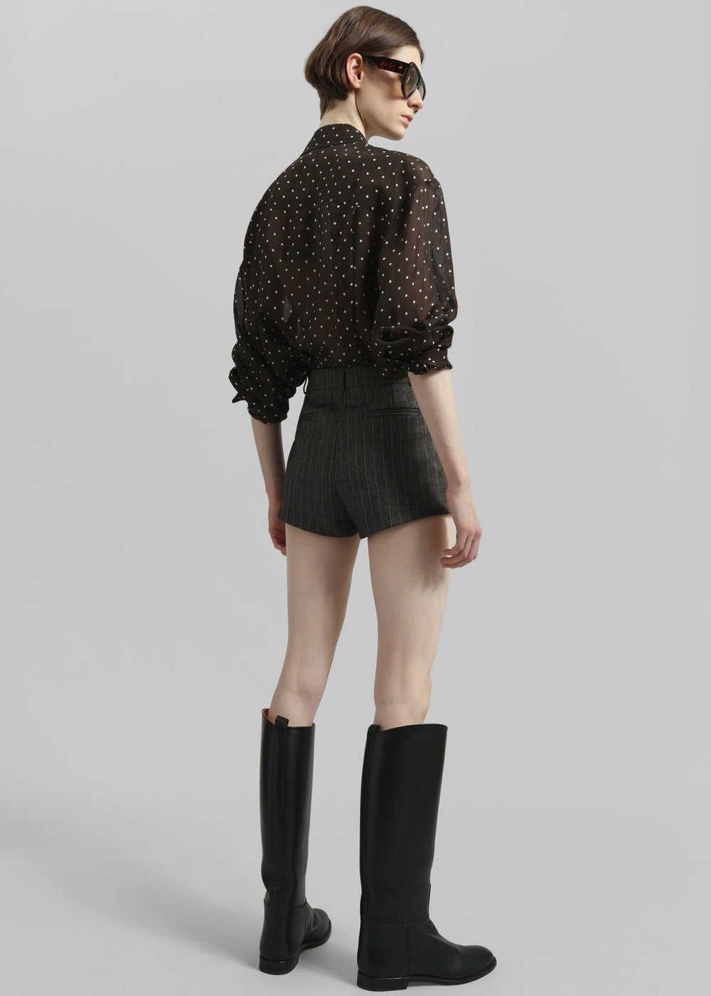 Tenby Striped Hot Pants Brown Melange - Women