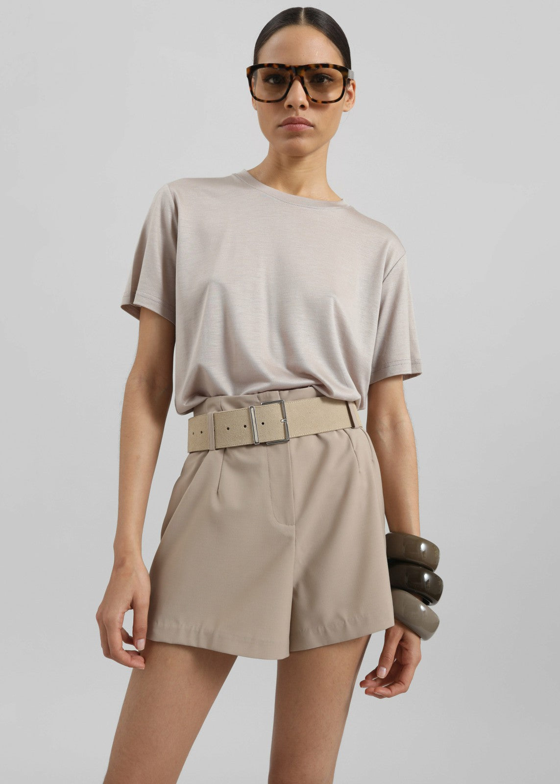 Amal Fluid Tee Light Taupe - Women