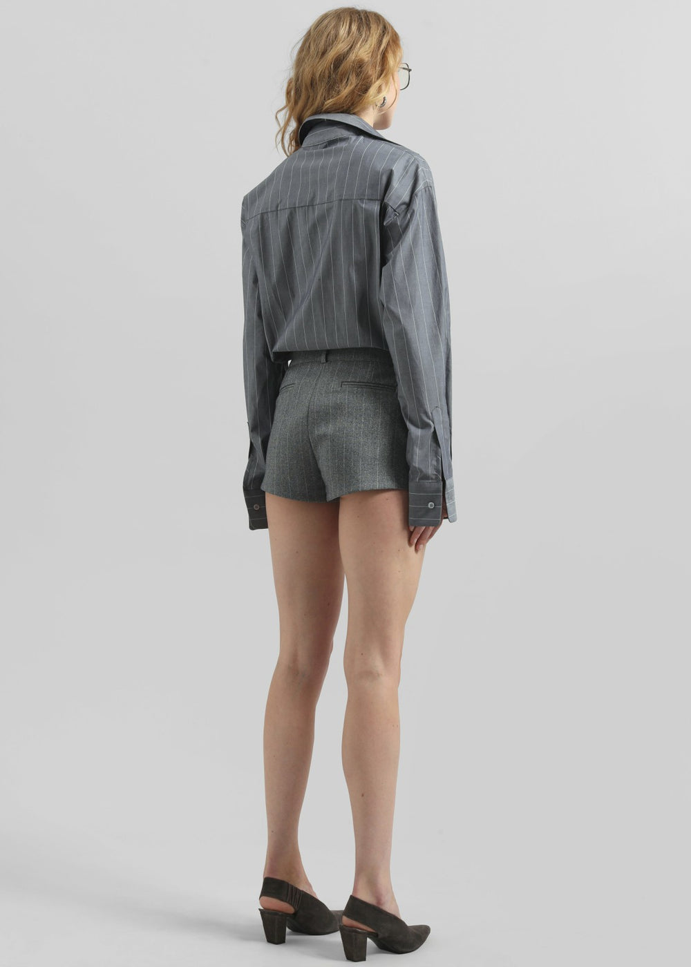 Tenby Striped Hot Pants Grey Melange - Women