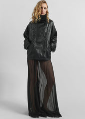 Amunta Faux Leather Trench Jacket Black - Women