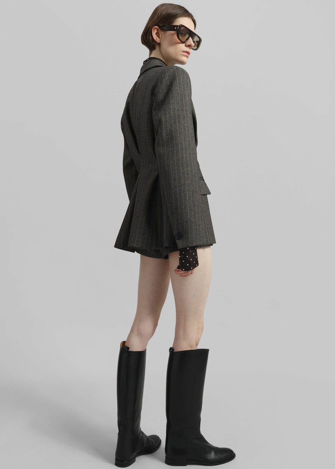 Tenby Striped Cinched Blazer Brown Melange - Women