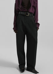 Gelso Pleated Twill Trousers Black - Women