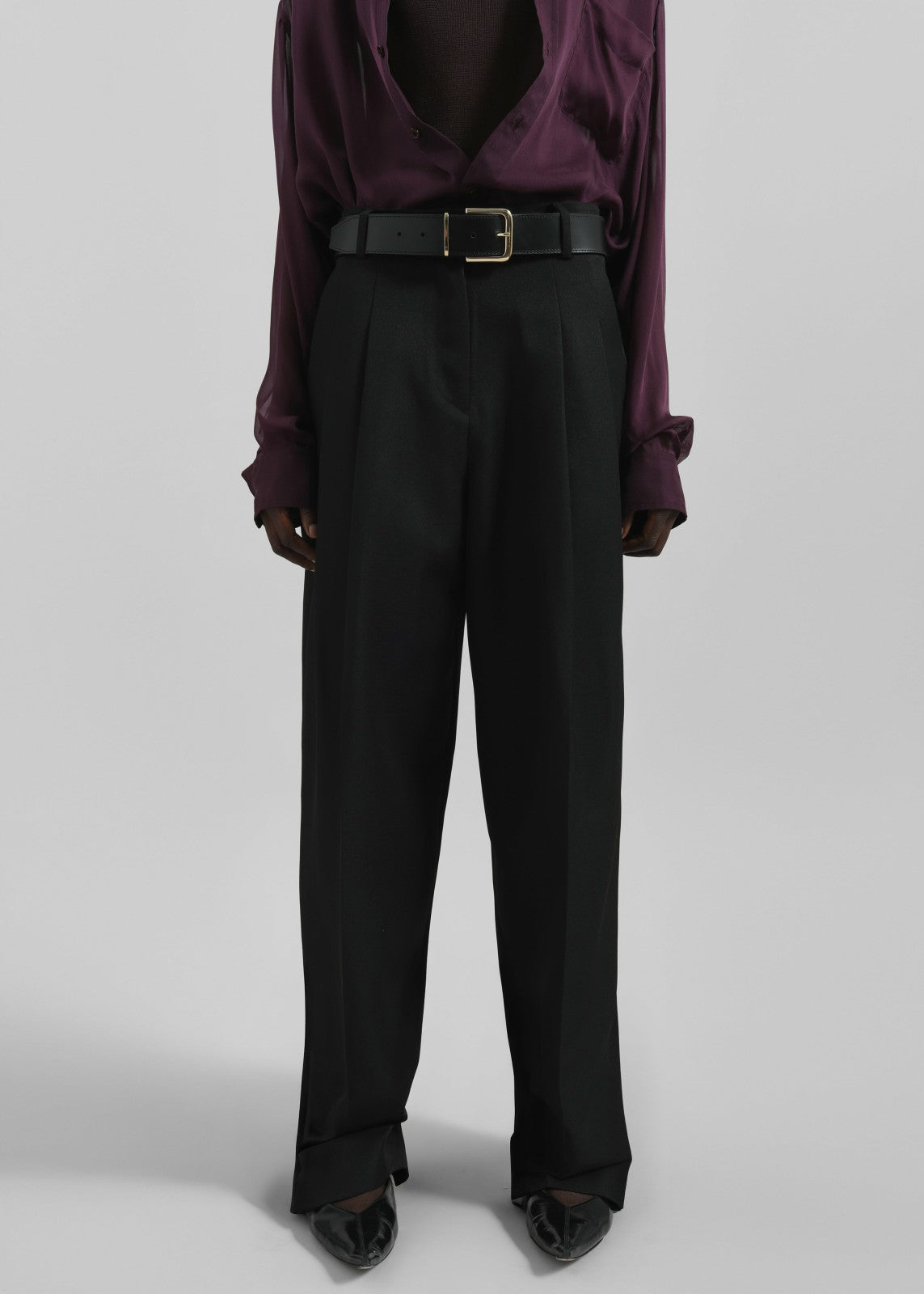 Gelso Pleated Twill Trousers Black - Women