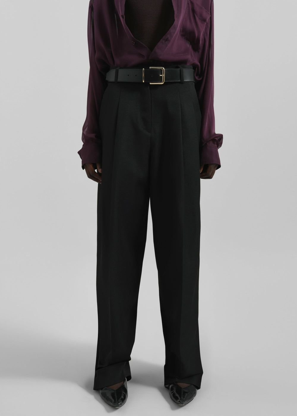 Gelso Pleated Twill Trousers Black - Women