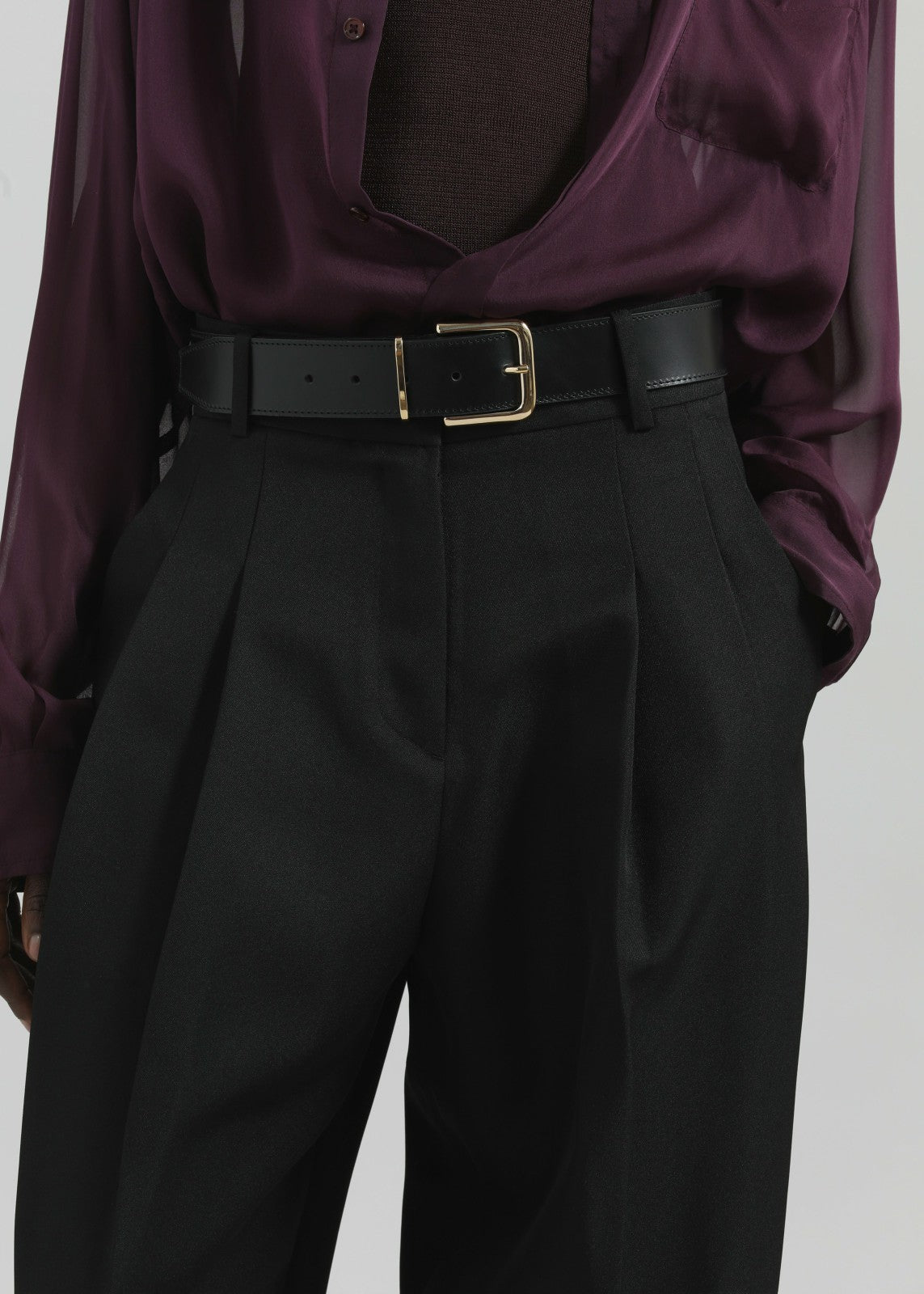Gelso Pleated Twill Trousers Black - Women