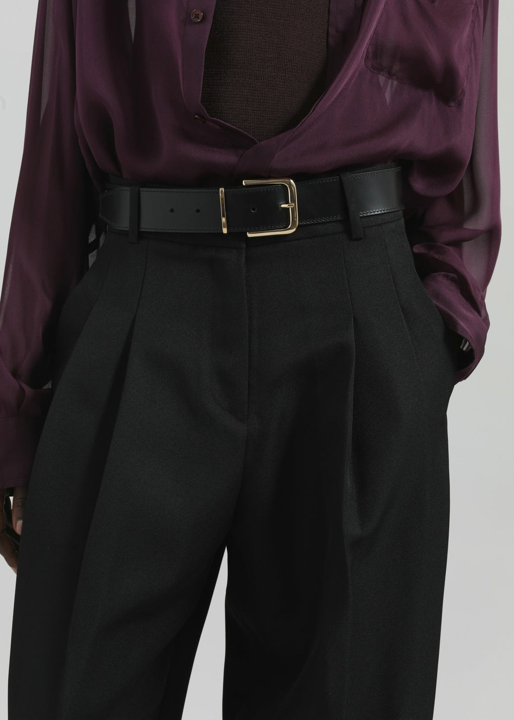 Gelso Pleated Twill Trousers Black - Women