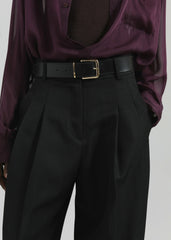 Gelso Pleated Twill Trousers Black - Women