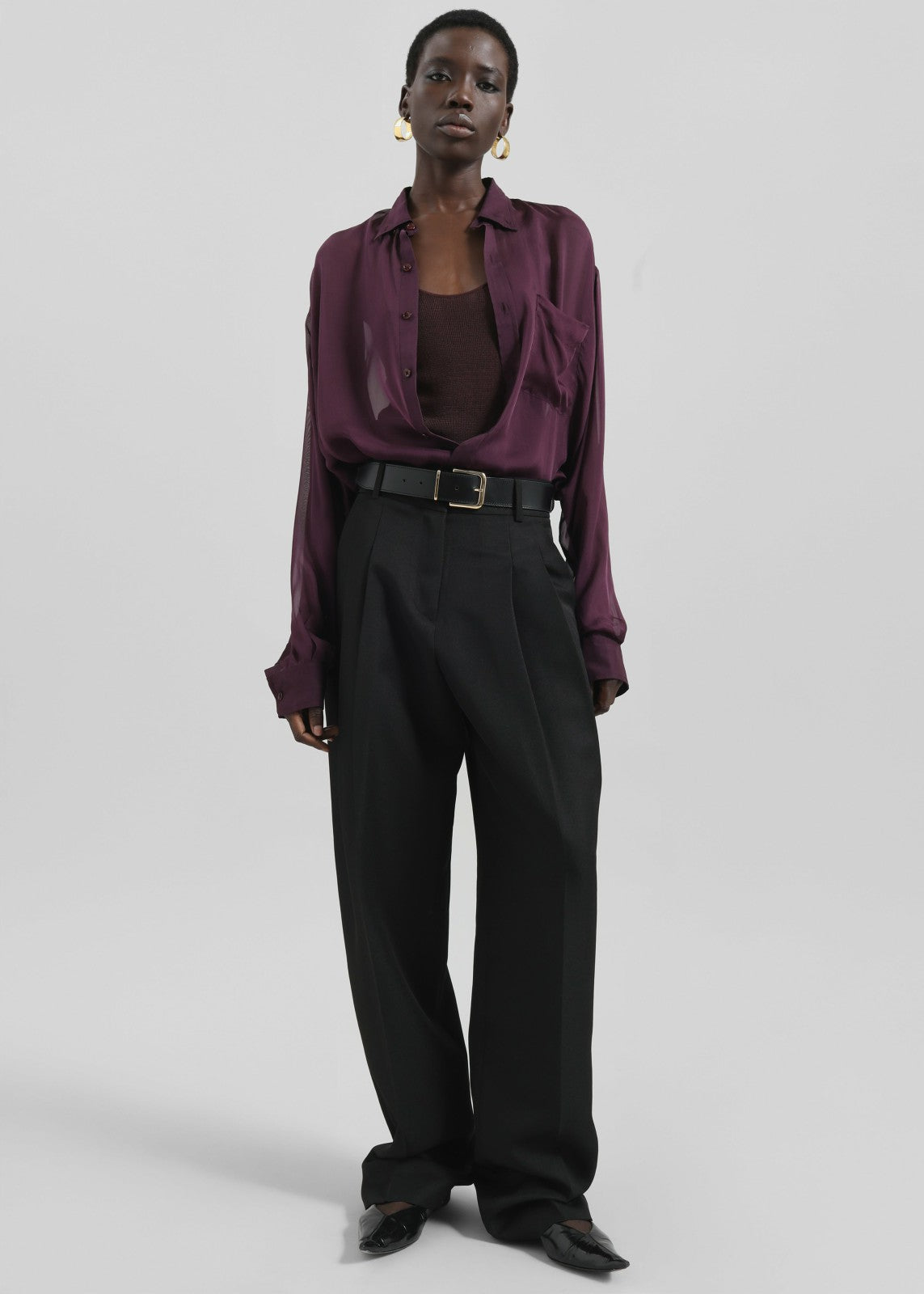 Gelso Pleated Twill Trousers Black - Women