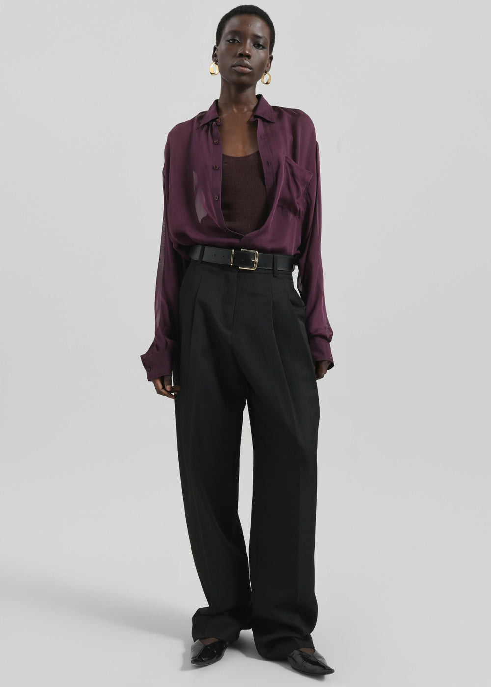 Gelso Pleated Twill Trousers Black - Women