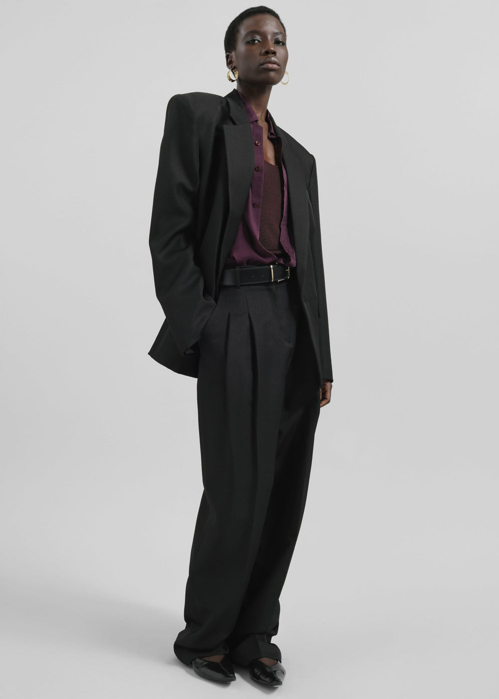 Gelso Pleated Twill Trousers Black - Women