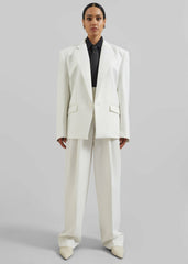 Gelso Pleated Twill Trousers White - Women