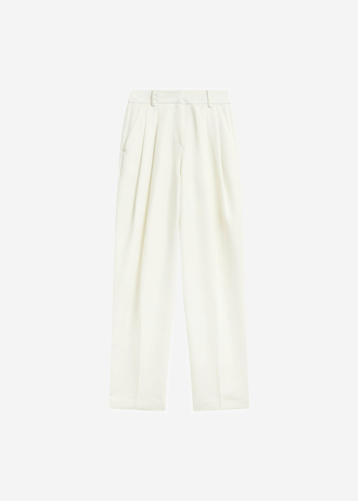 Gelso Pleated Twill Trousers White - Women