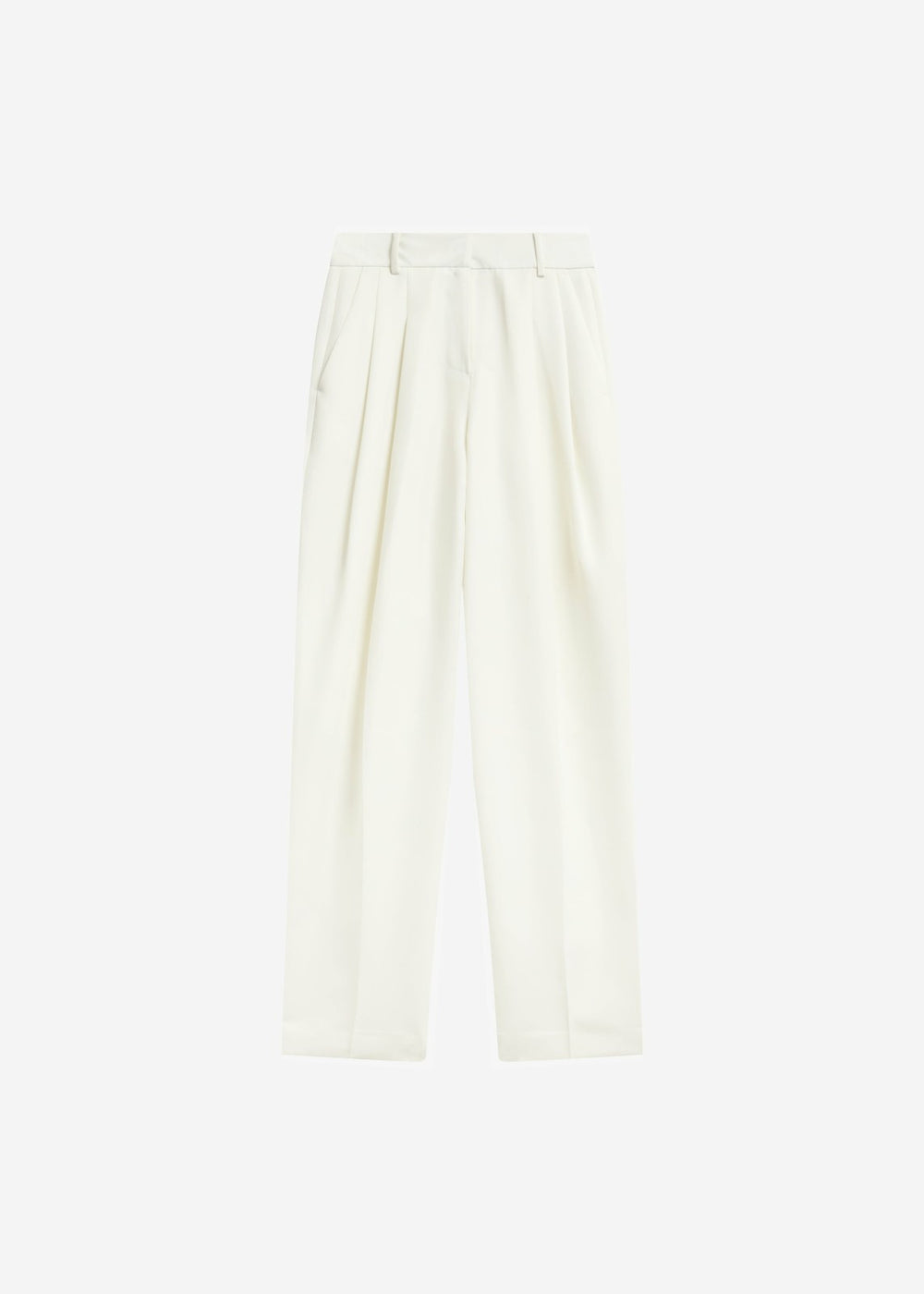 Gelso Pleated Twill Trousers White - Women