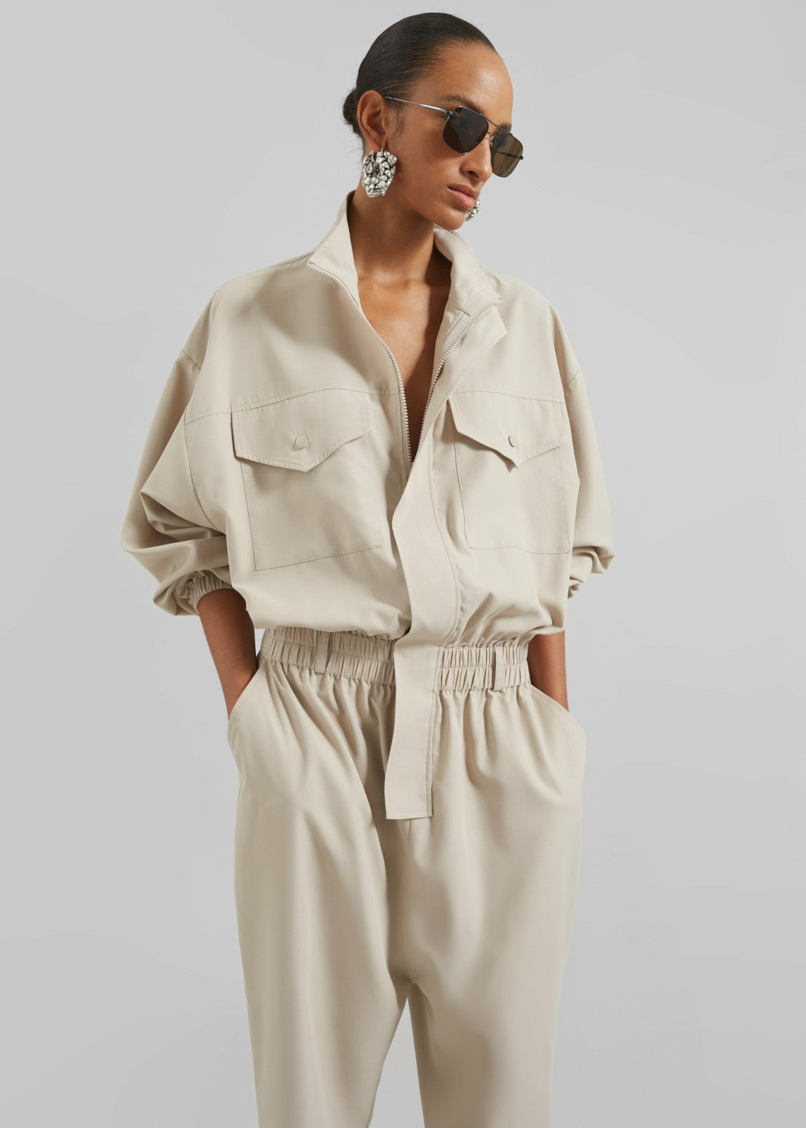 Tropez Jumpsuit Beige - Women