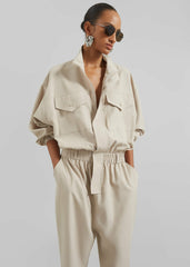 Tropez Jumpsuit Beige - Women