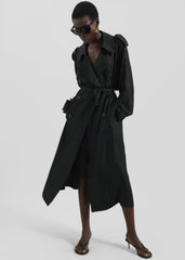 Veyron Silk Trench Black - Women