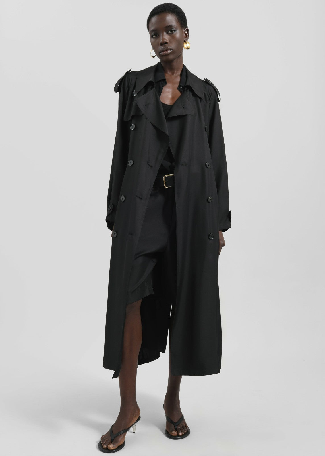 Veyron Silk Trench Black - Women