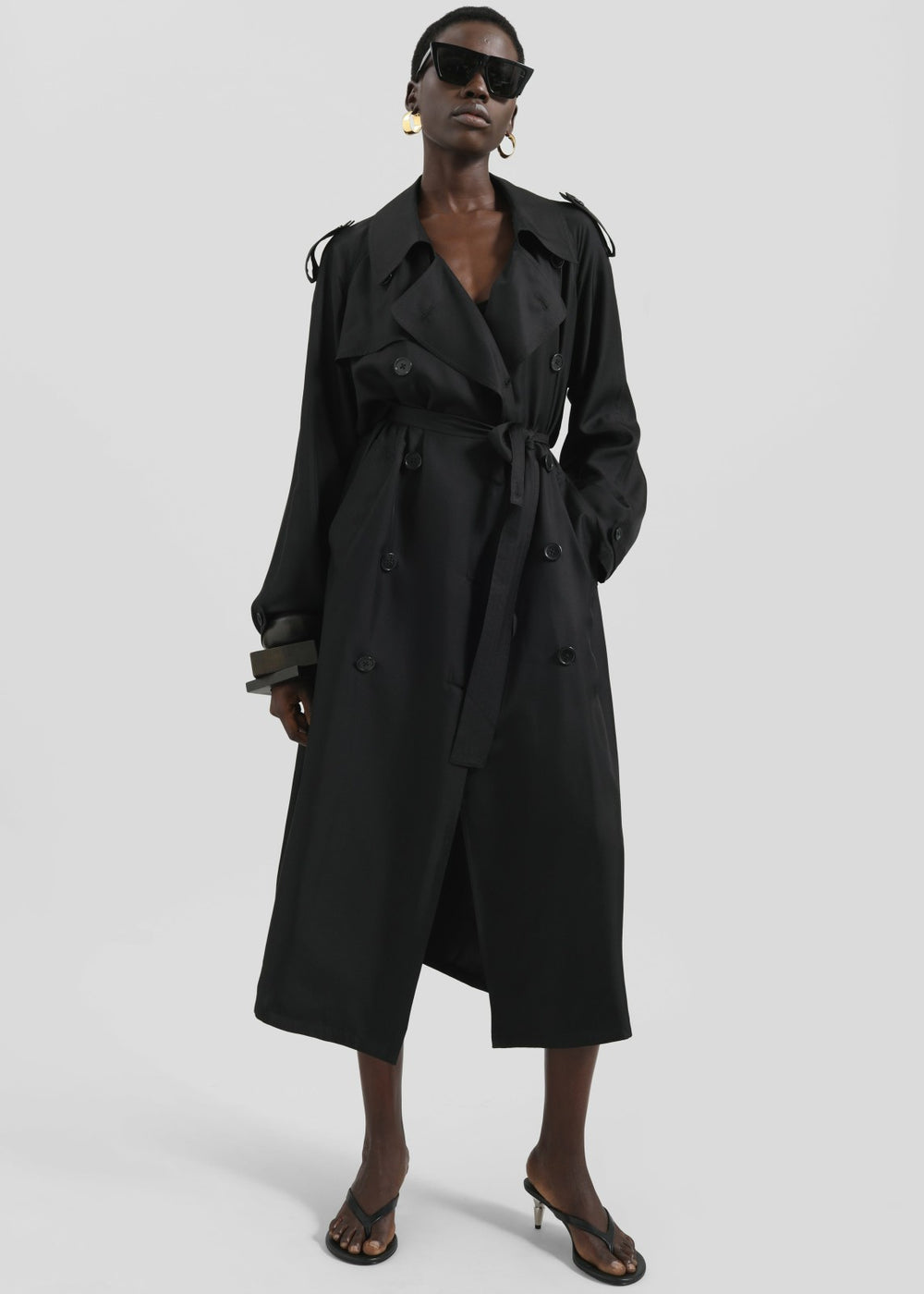 Veyron Silk Trench Black - Women