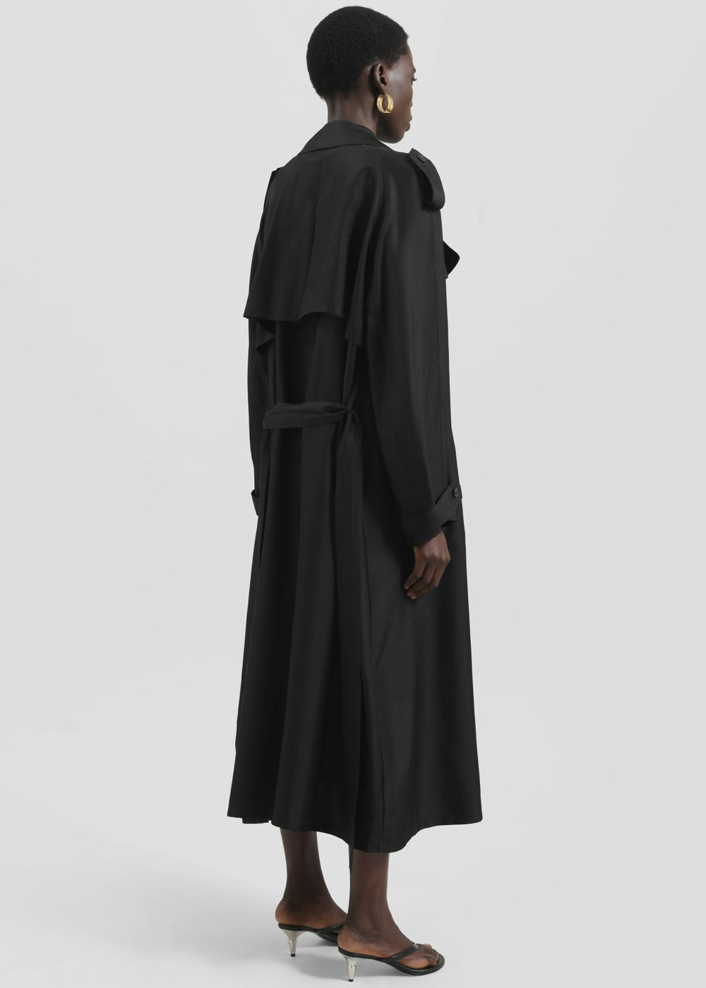 Veyron Silk Trench Black - Women
