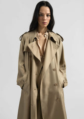 Veyron Silk Trench Beige - Women