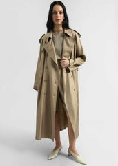 Veyron Silk Trench Beige - Women