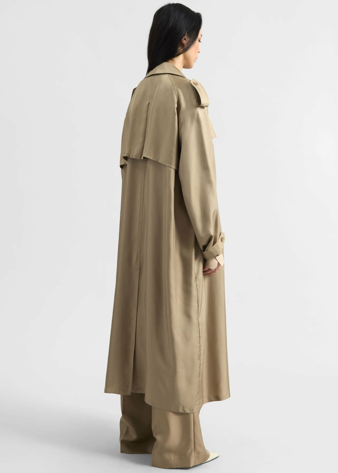 Veyron Silk Trench Beige - Women
