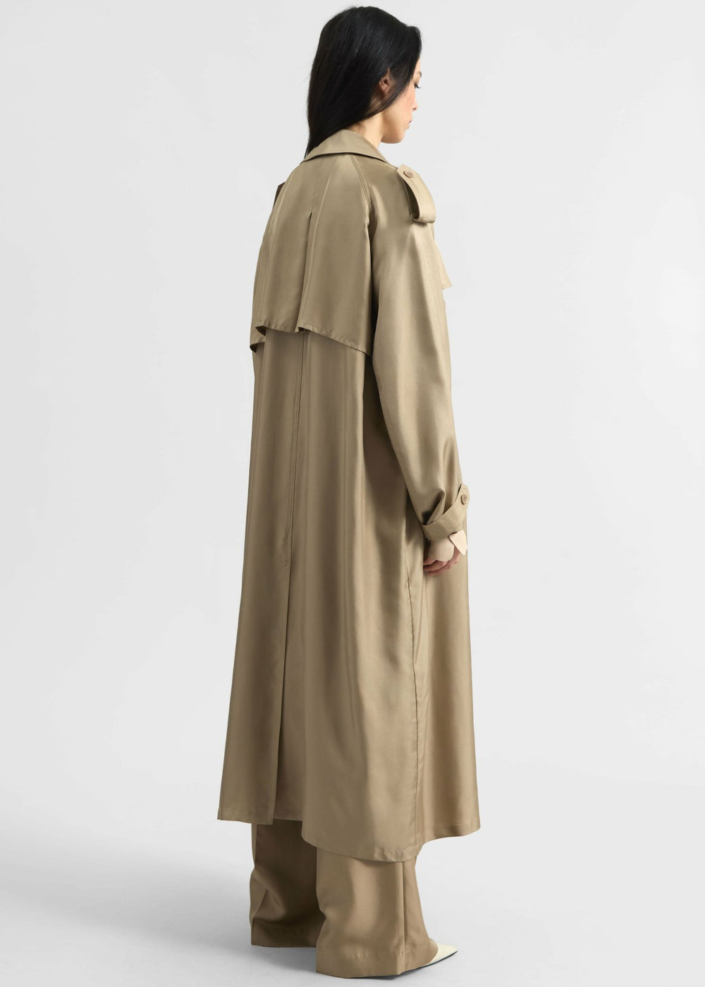 Veyron Silk Trench Beige - Women