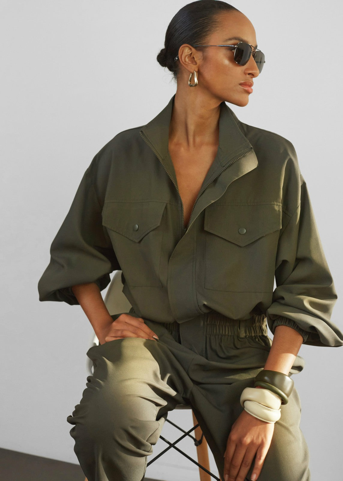 Tropez Jumpsuit Khaki - Women