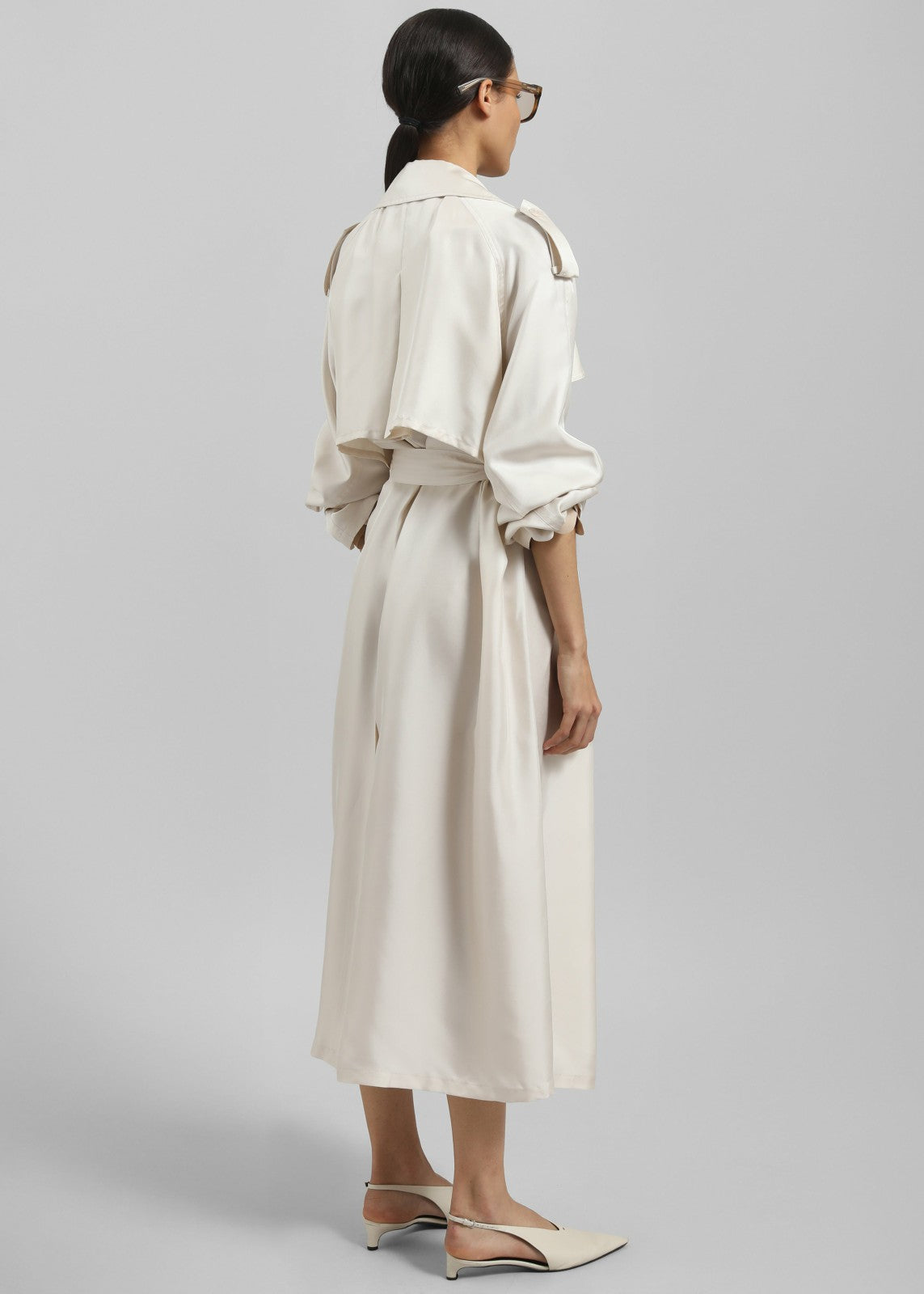 Veyron Silk Trench Ivory - Women