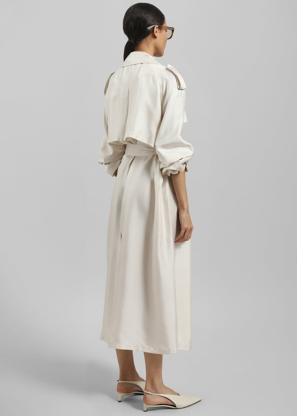 Veyron Silk Trench Ivory - Women