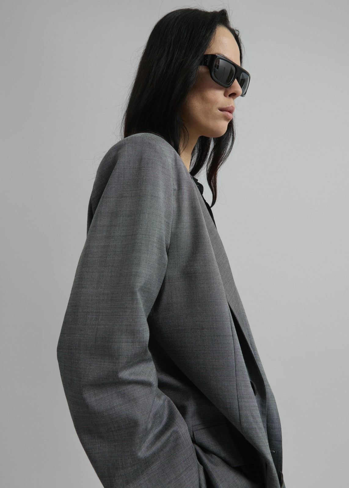 Newark Double Breasted Blazer Grey Melange - Women
