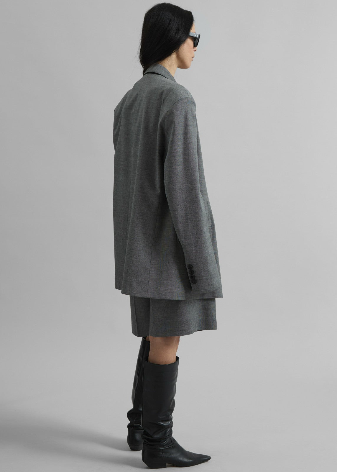 Newark Double Breasted Blazer Grey Melange - Women