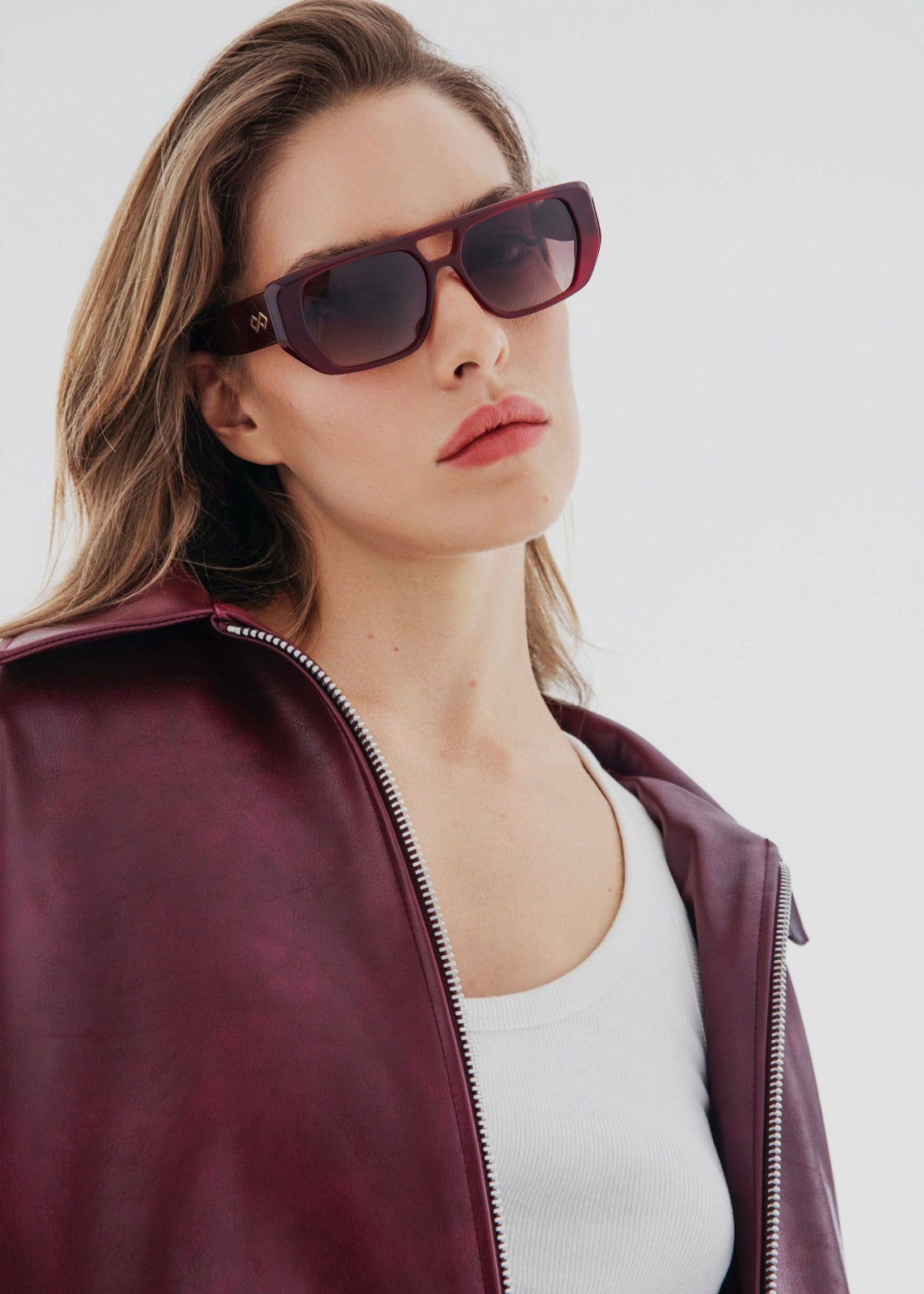 Karen Wazen x TFS Frankie Sunglasses Burgundy - Women