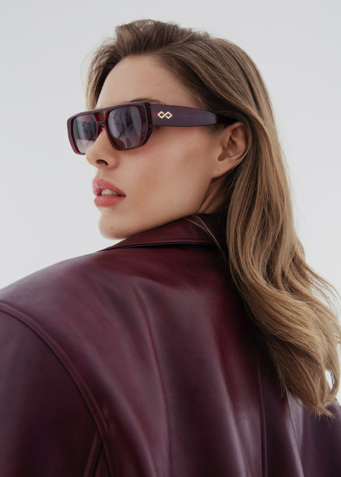 Karen Wazen x TFS Frankie Sunglasses Burgundy - Women